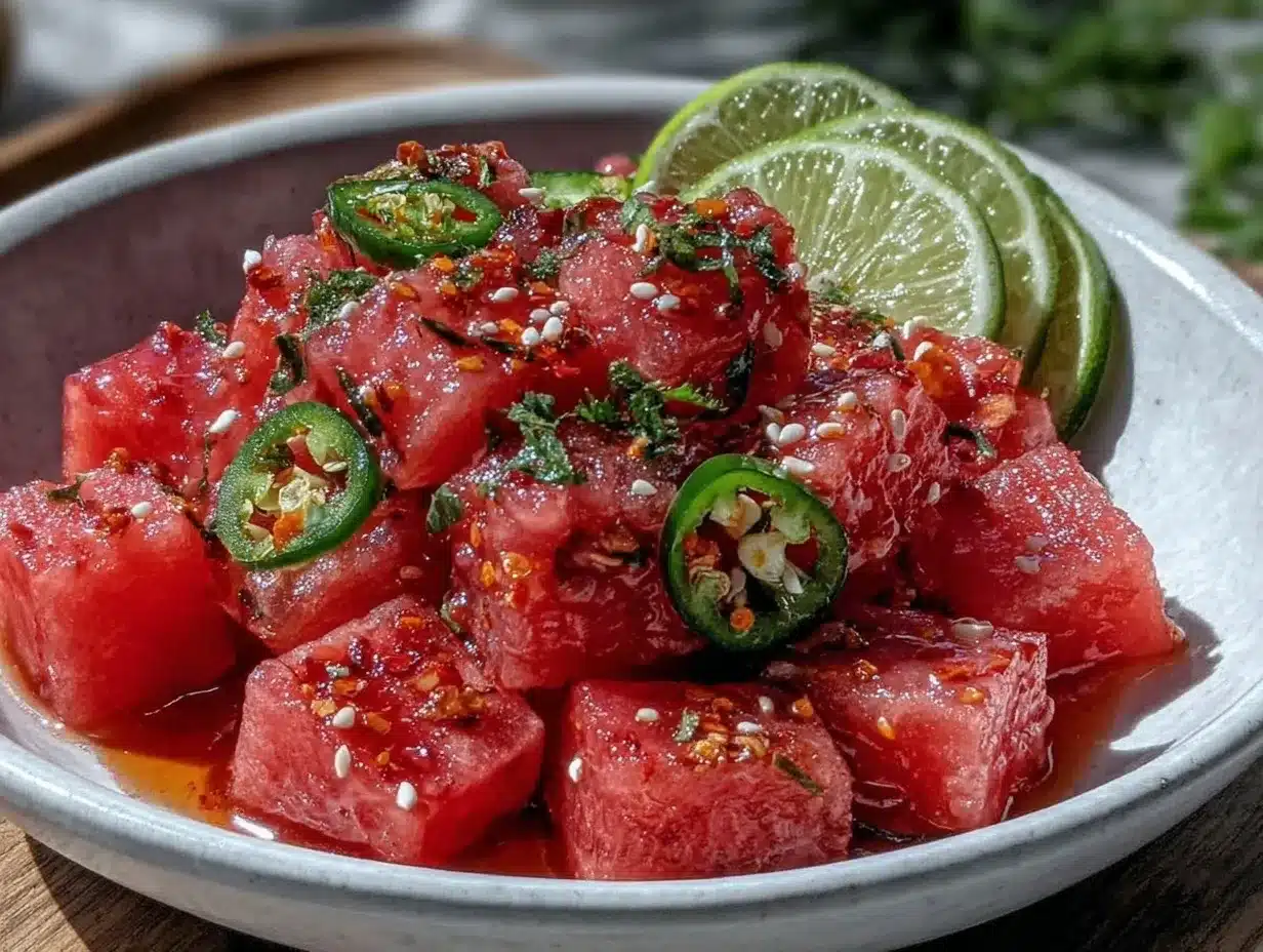 spicy watermelon salad preparation steps