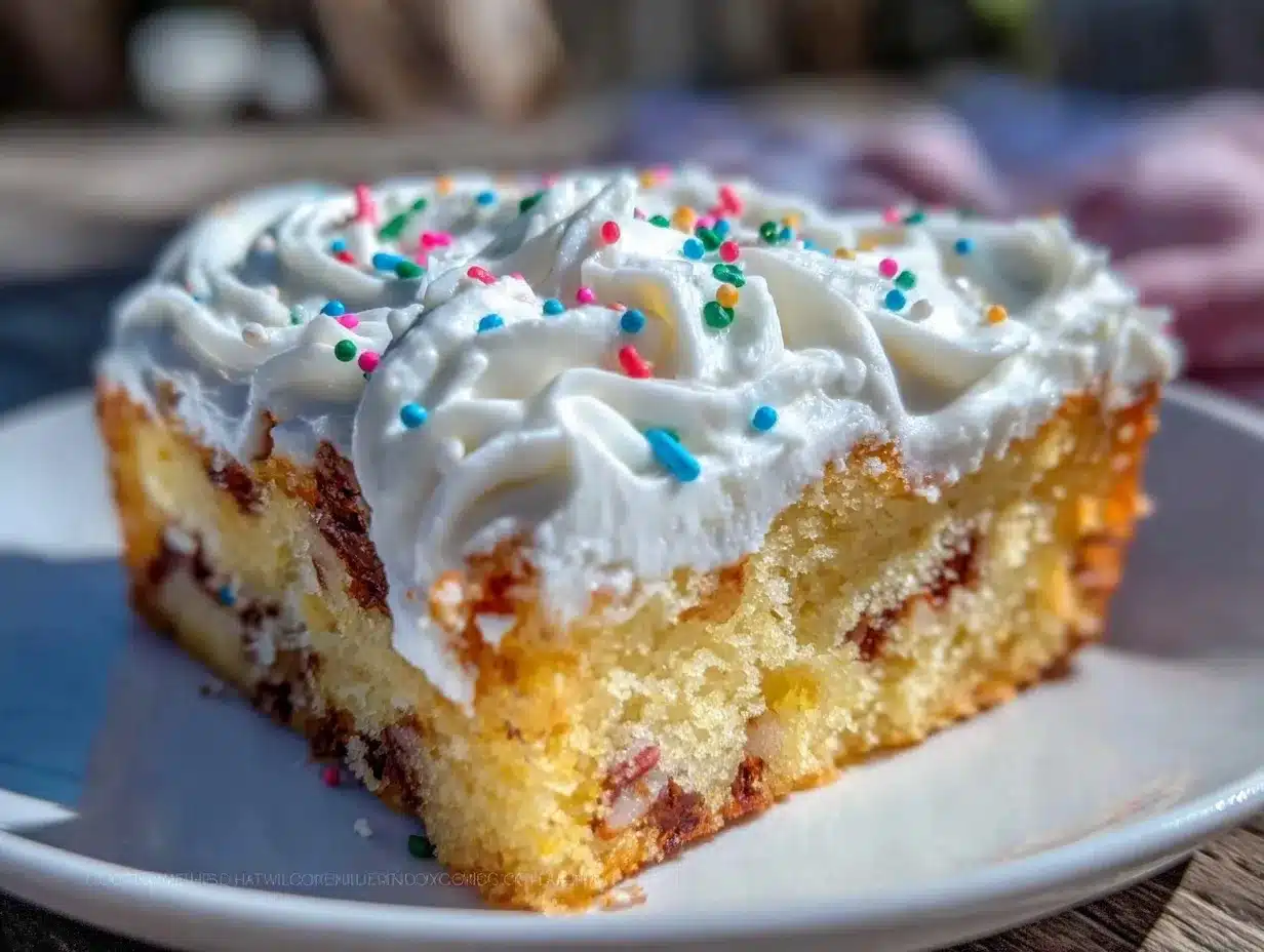 sprinkle funfetti snack cake preparation steps