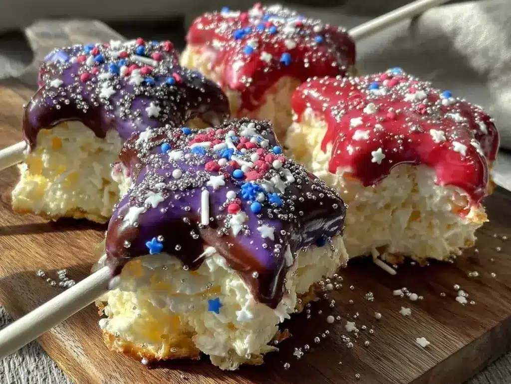 star-shaped rice krispie pops - featured image