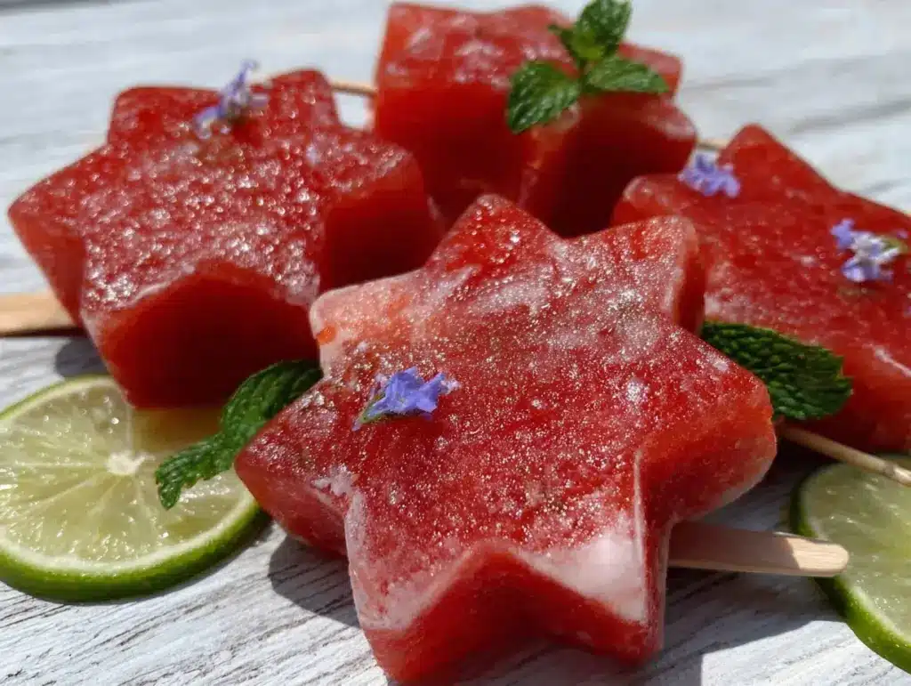 star-shaped watermelon pops - featured image