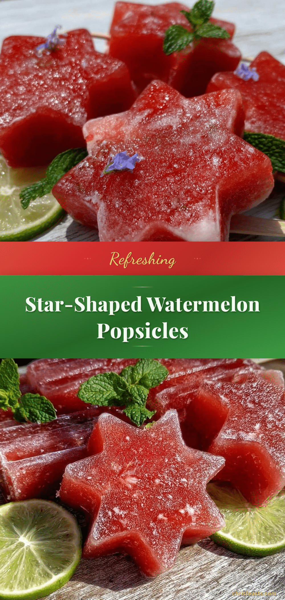 star-shaped watermelon pops recipe