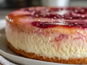 strawberry mousse mirror glaze cake - featured image