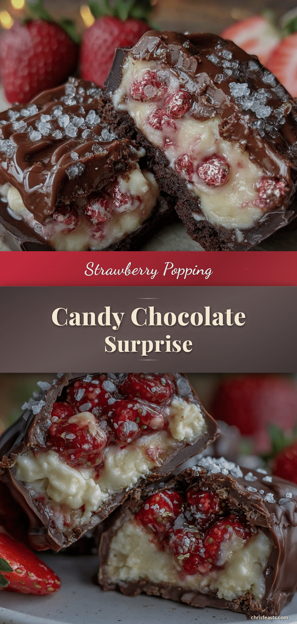 strawberry popping candy chocolate dessert recipe