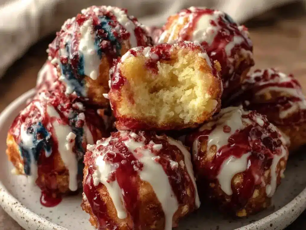 tie-dye glazed donut holes - featured image