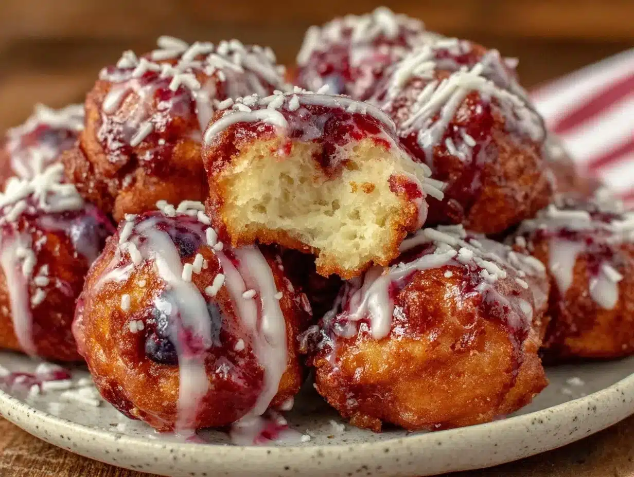 tie-dye glazed donut holes preparation steps