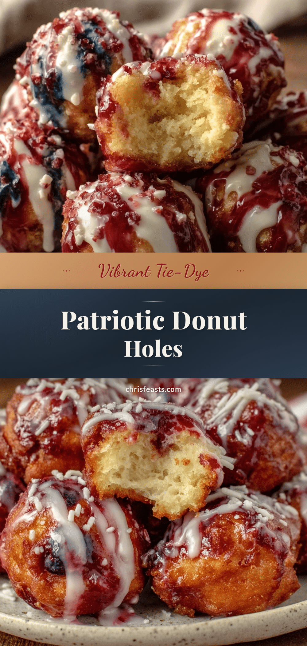 tie-dye glazed donut holes recipe