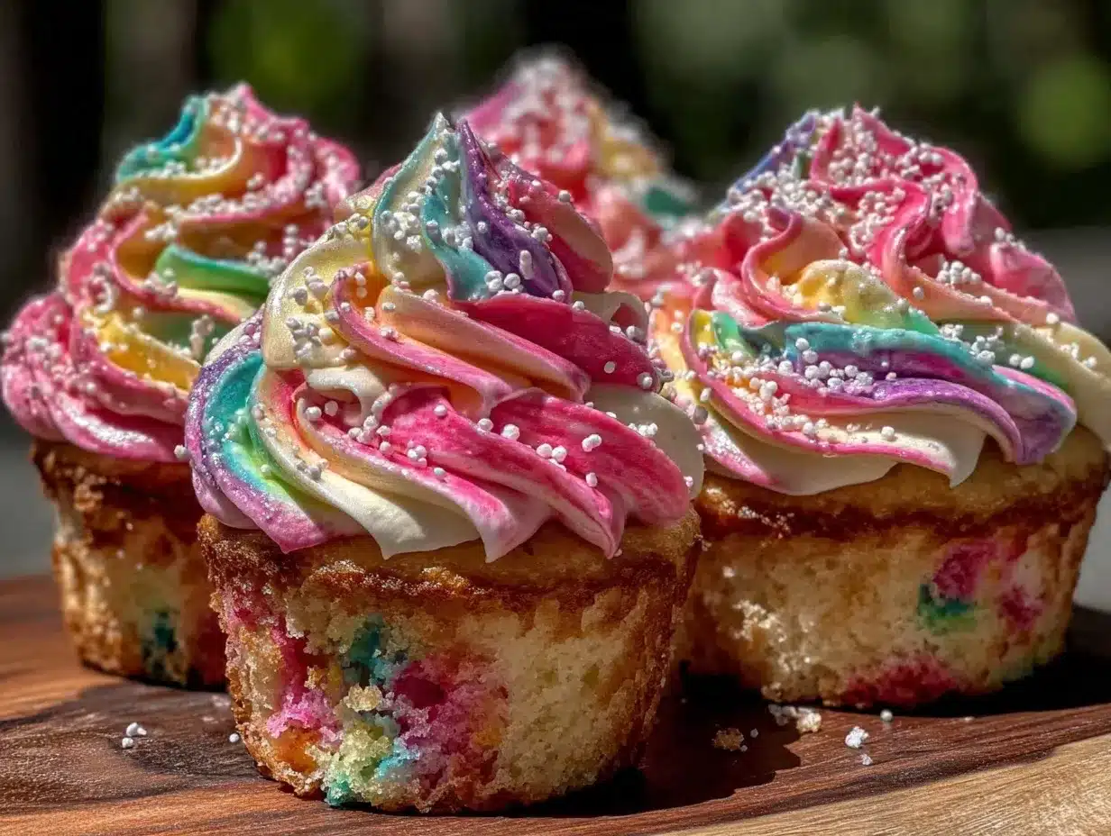 tie-dye vanilla cupcakes preparation steps