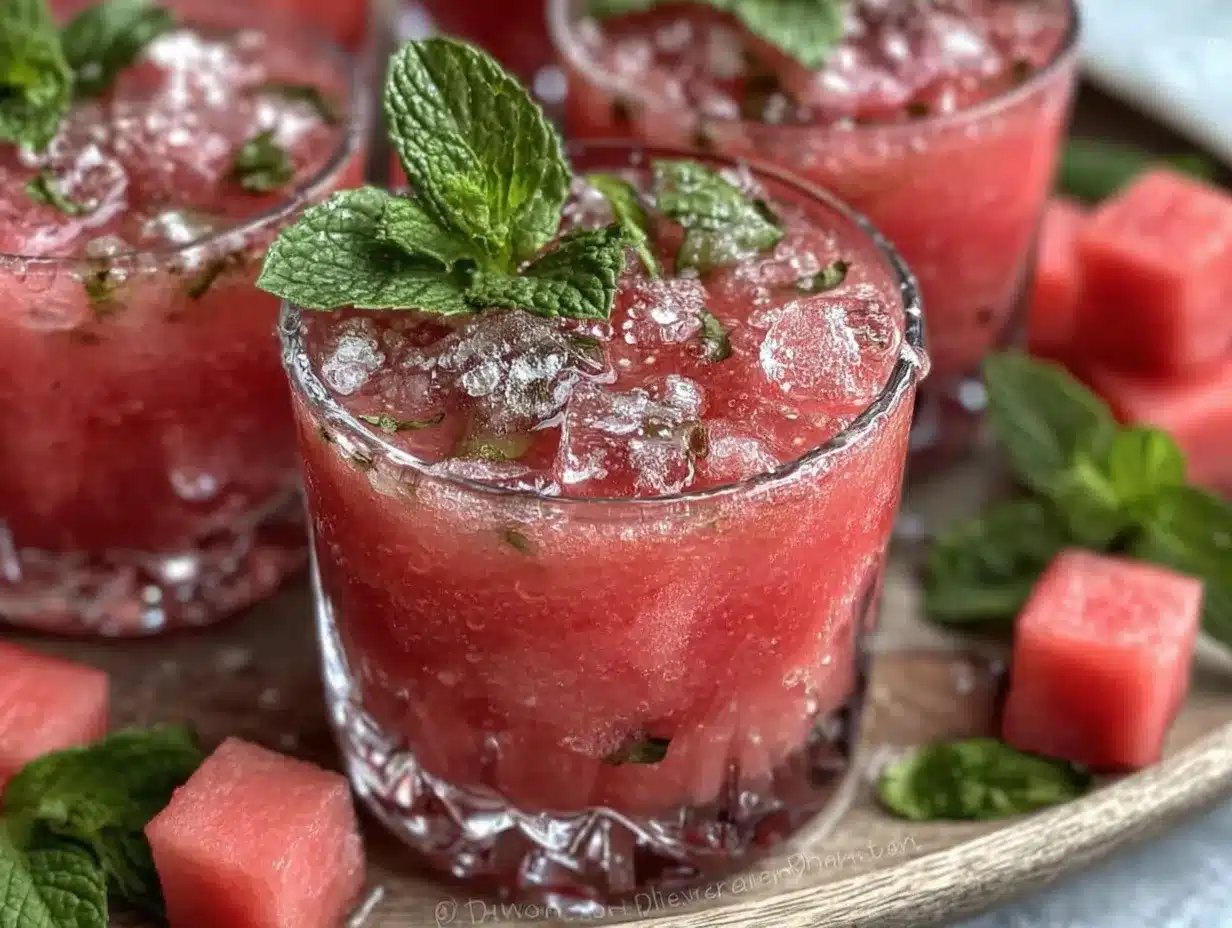 watermelon mint soup shooters preparation steps