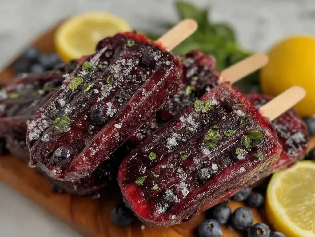 wild blueberry lemon verbena popsicles - featured image