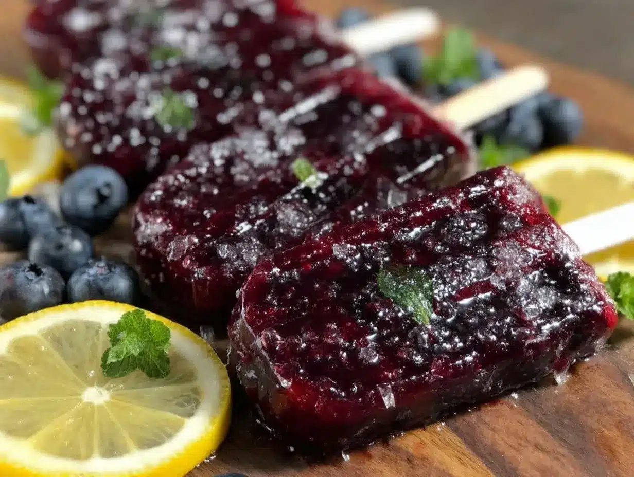 wild blueberry lemon verbena popsicles preparation steps