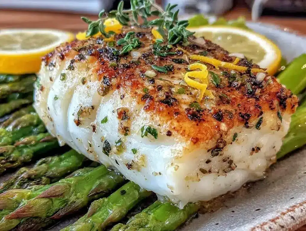 baked lemon herb cod - featured image