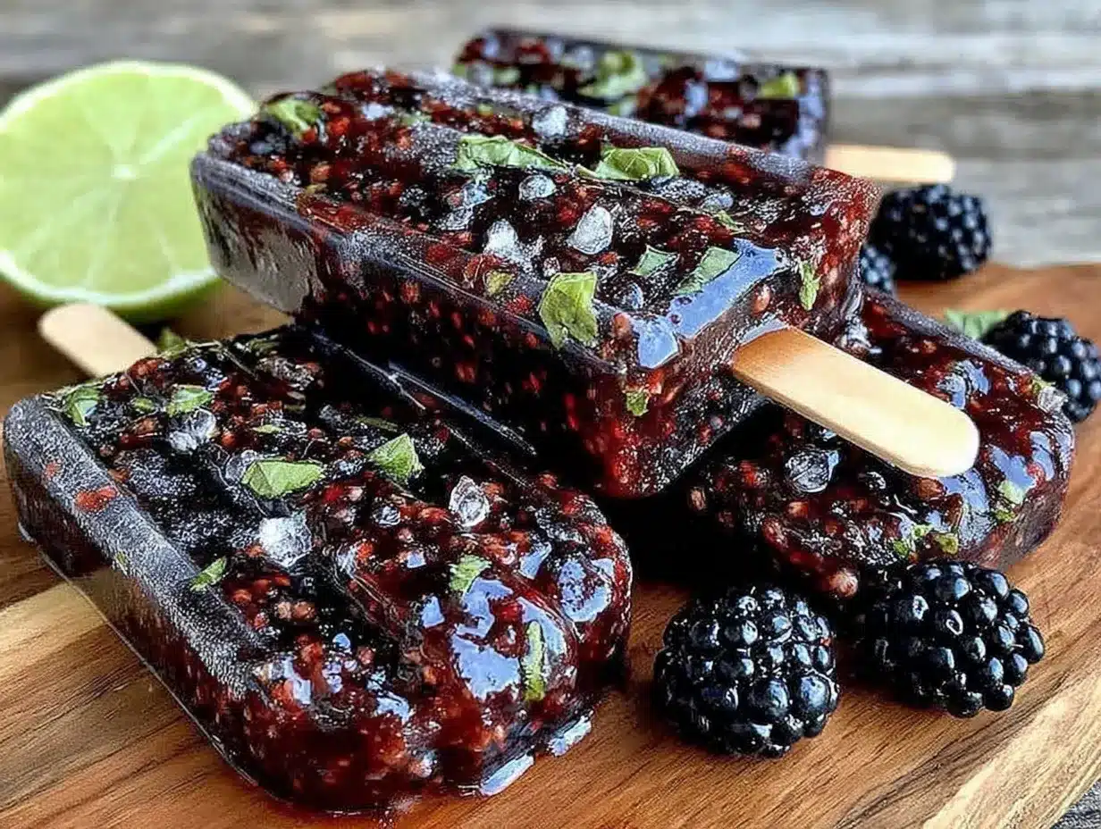 blackberry basil mojito popsicles preparation steps