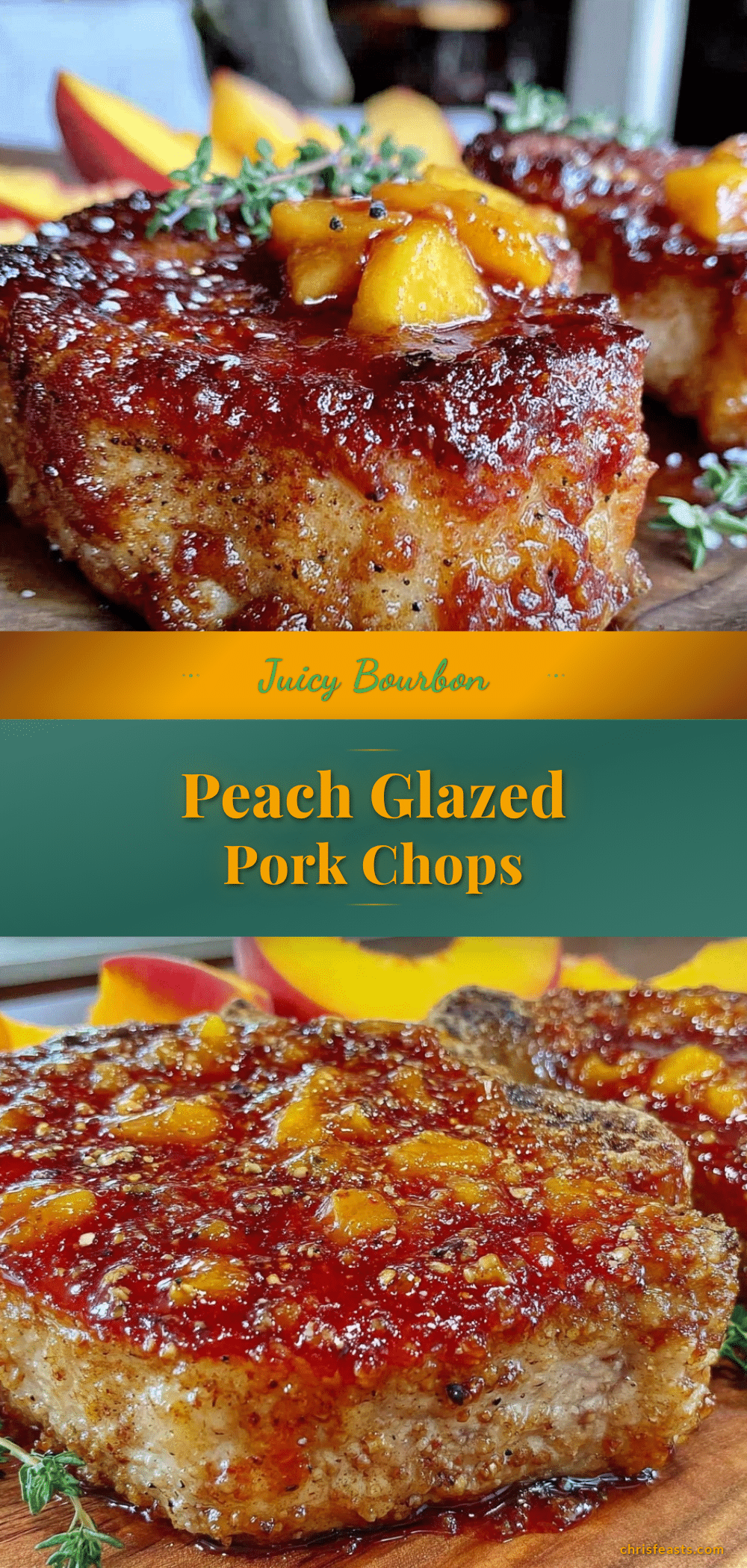 bourbon peach glazed pork chops recipe