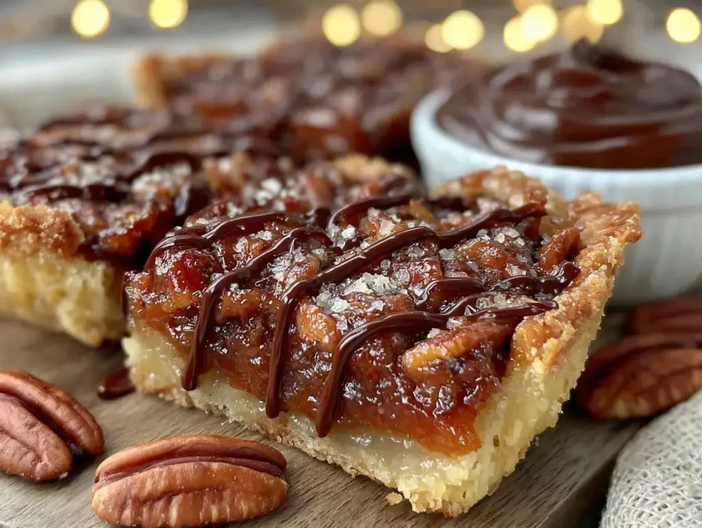 bourbon pecan pie bars - featured image