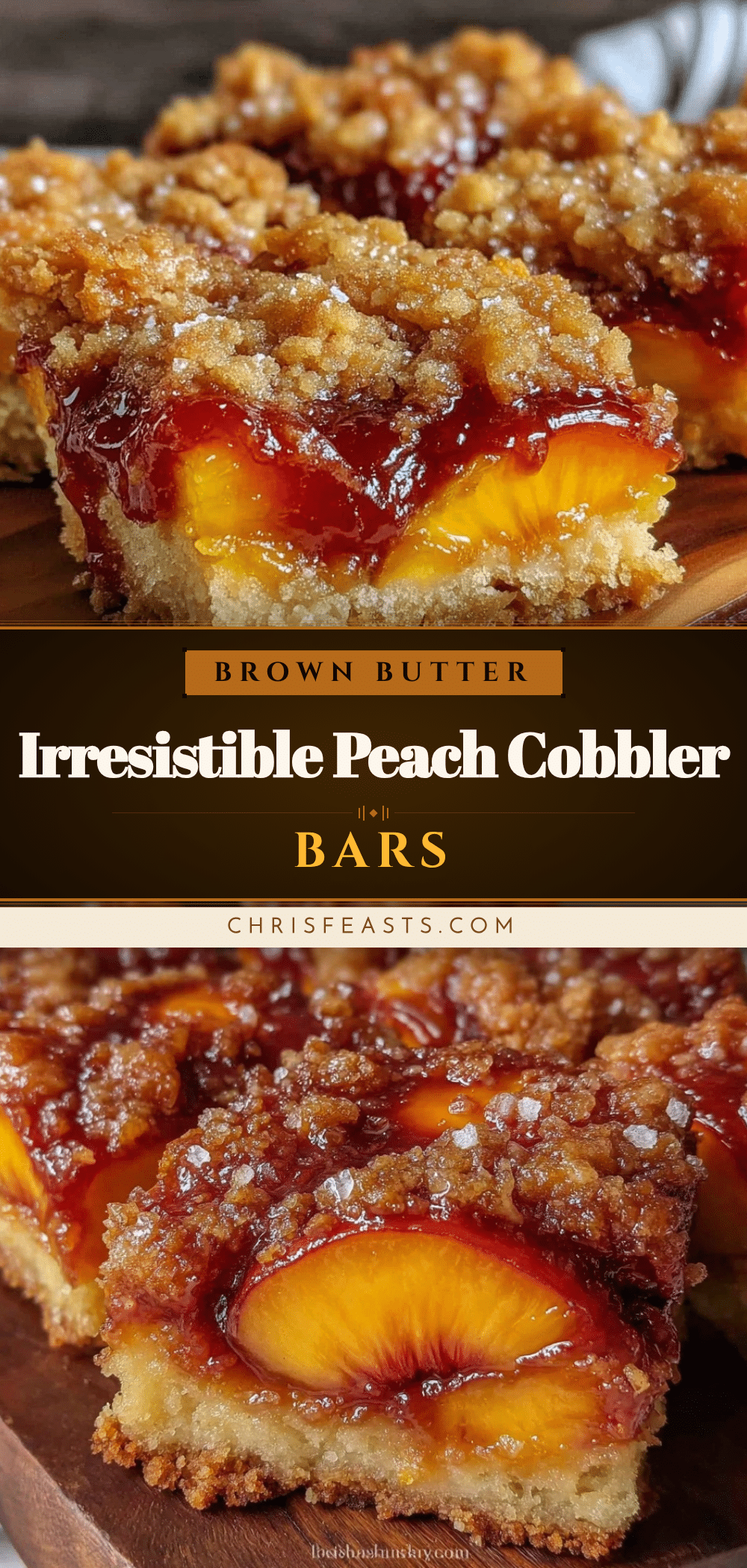 brown butter peach cobbler bars recipe