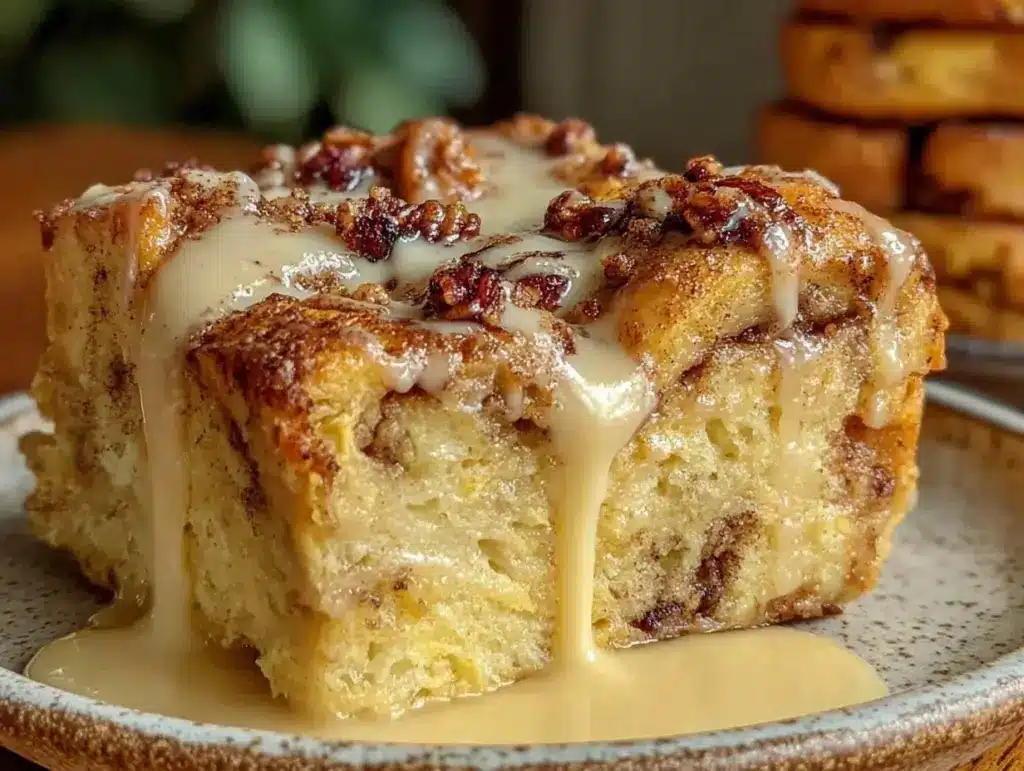 cinnamon roll french toast bake - featured image