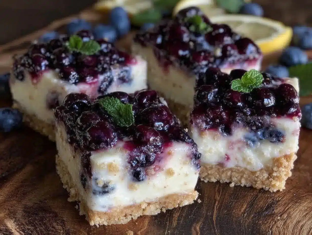 creamy blueberry lemon icebox pie bars preparation steps