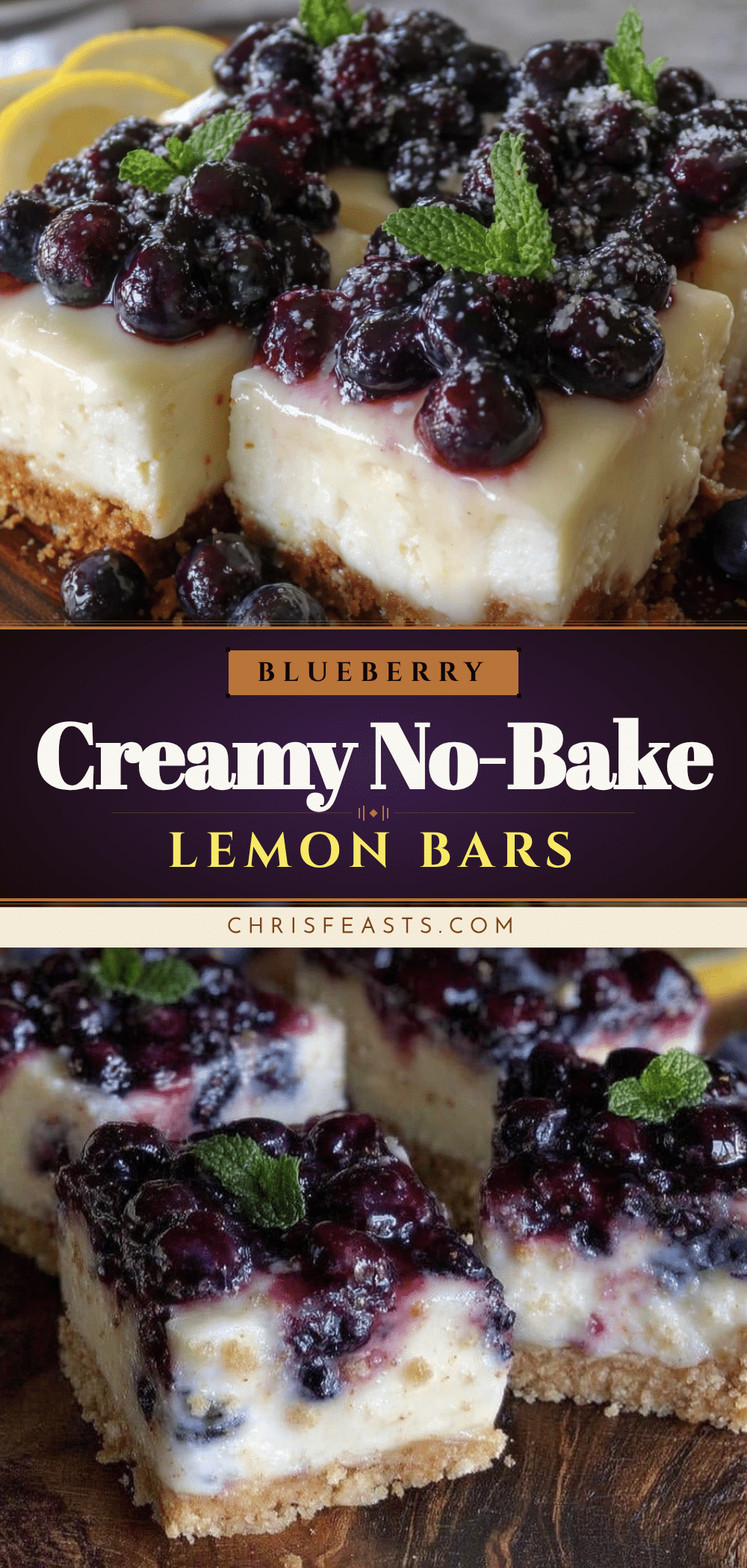 creamy blueberry lemon icebox pie bars recipe