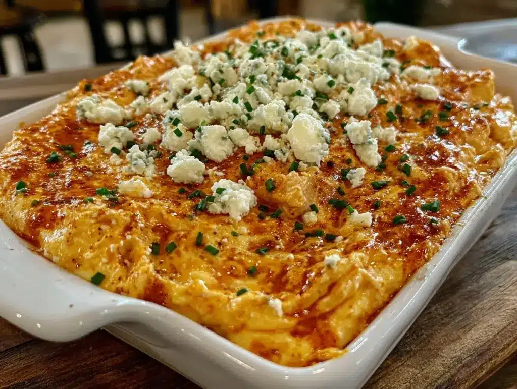 creamy buffalo chicken dip - featured image