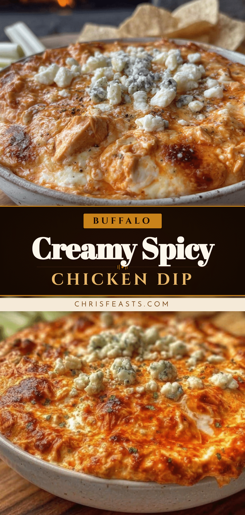 creamy buffalo chicken dip recipe