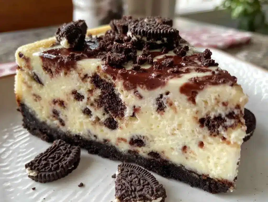 creamy cookies and cream oreo cheesecake - featured image