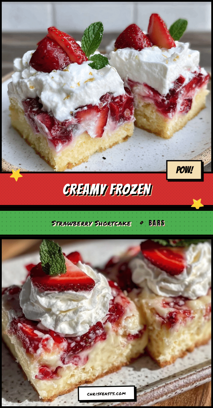 creamy frozen strawberry shortcake bars recipe