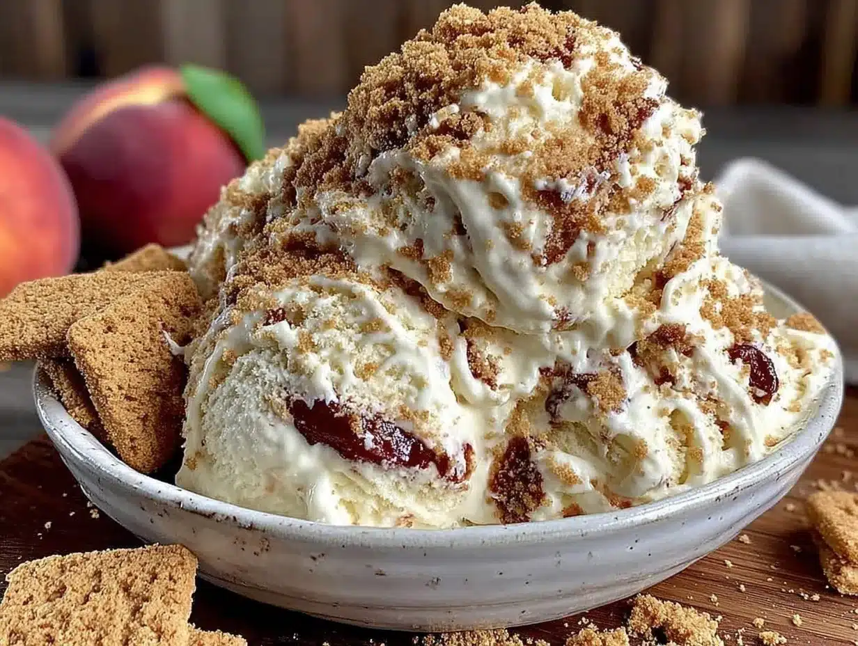 creamy homemade peach ice cream preparation steps