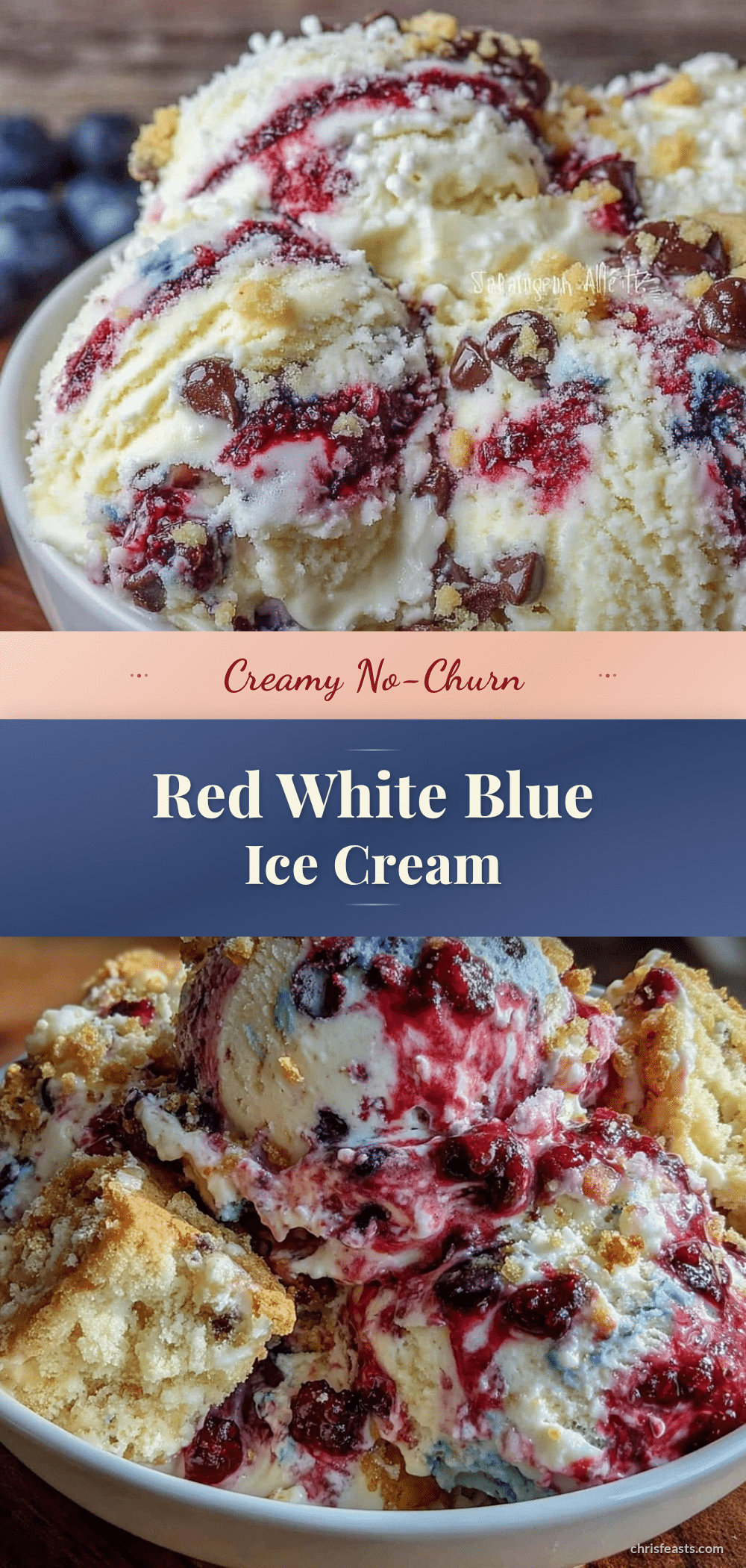 creamy no-churn red white blue ice cream recipe