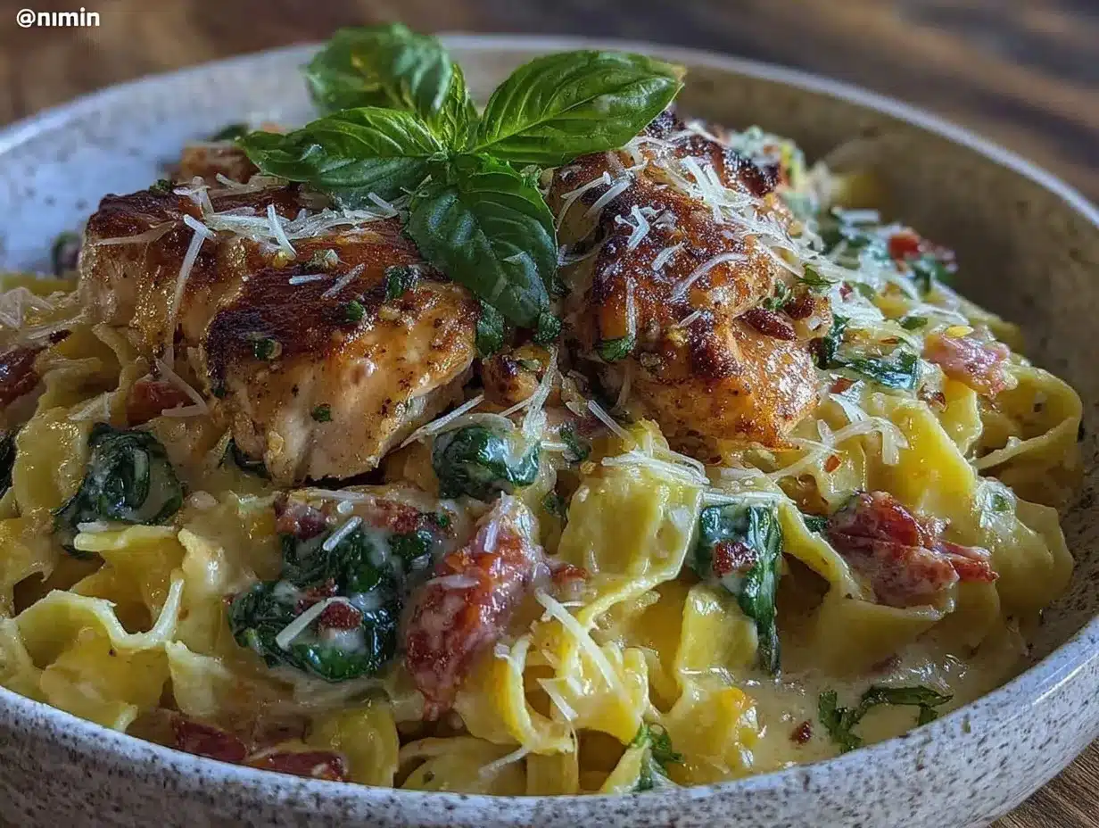 creamy one-pot tuscan chicken pasta preparation steps