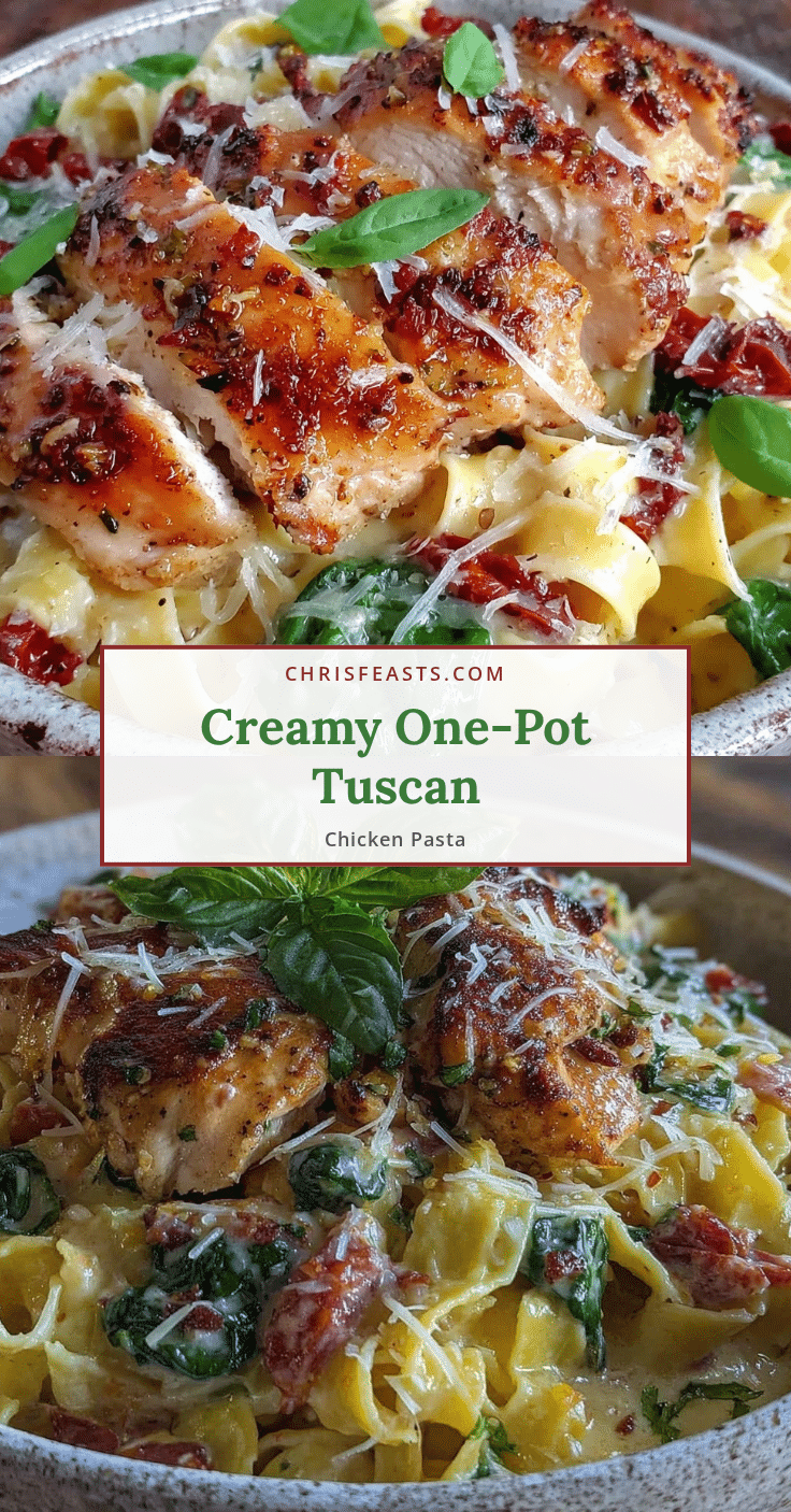 creamy one-pot tuscan chicken pasta recipe