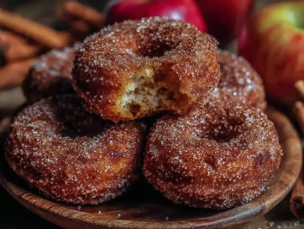 crispy apple cider donuts - featured image