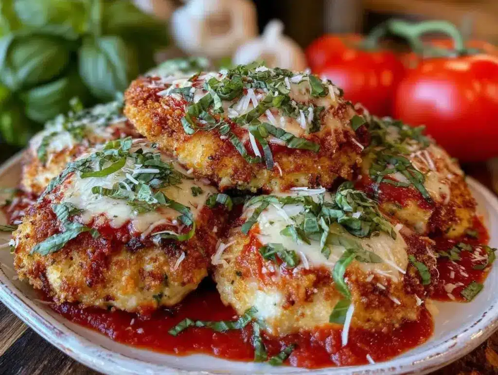 crispy baked chicken parmesan - featured image