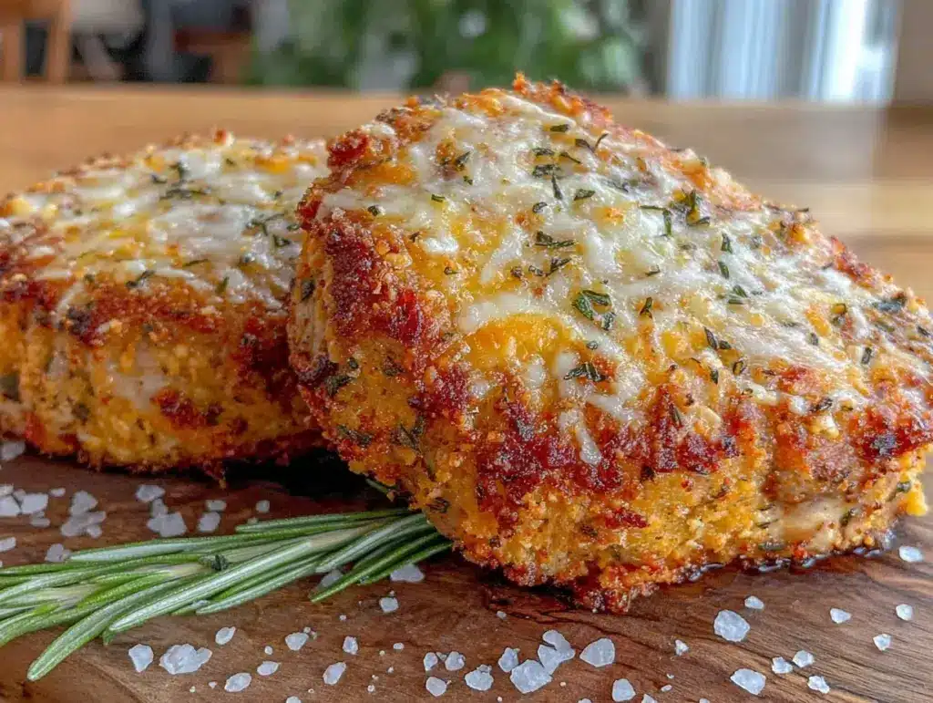 crispy baked parmesan crusted pork chops - featured image