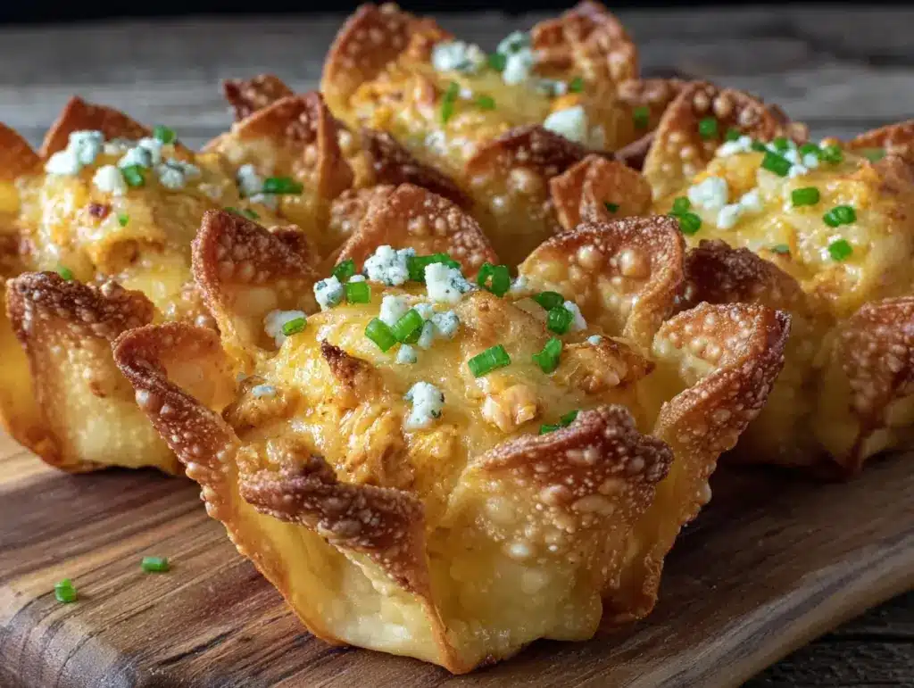 crispy buffalo chicken dip cups - featured image