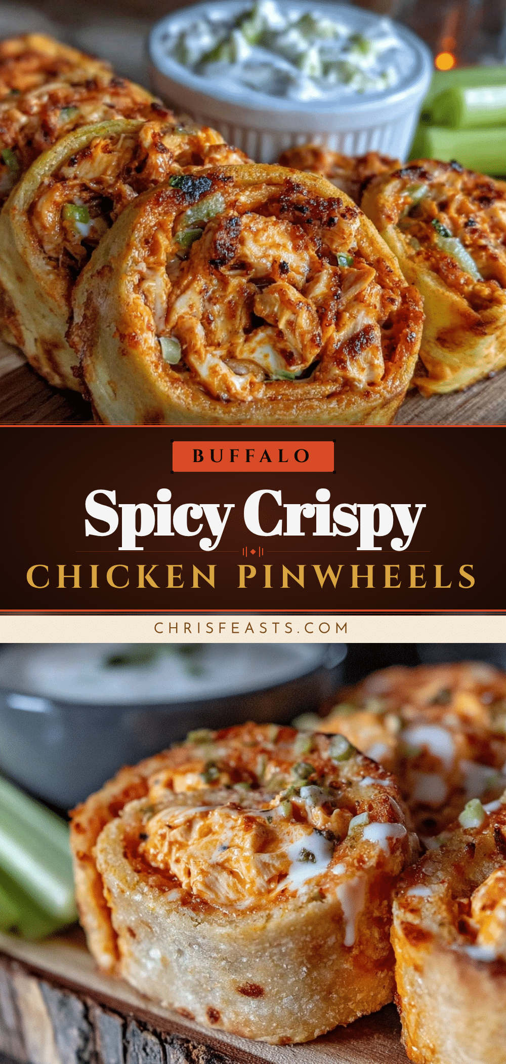 crispy buffalo chicken pinwheels recipe