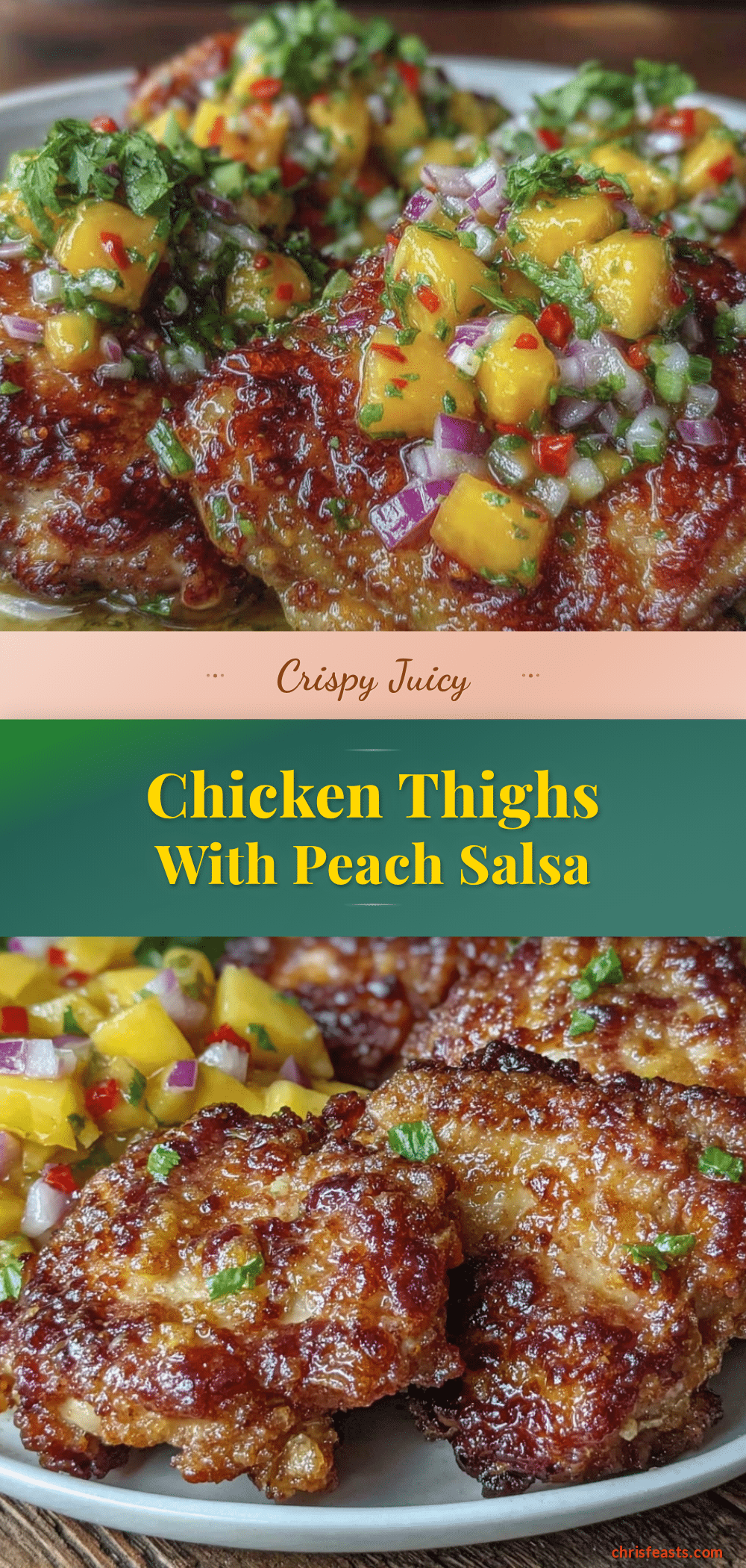 crispy chicken thighs with fresh peach salsa recipe