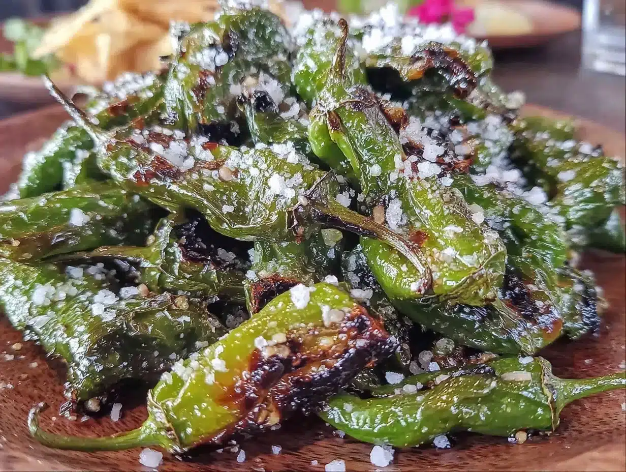 crispy grilled shishito peppers preparation steps