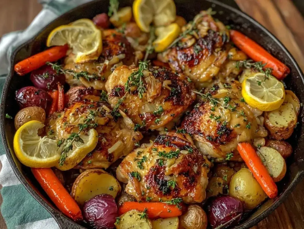 crispy lemon garlic chicken thighs - featured image