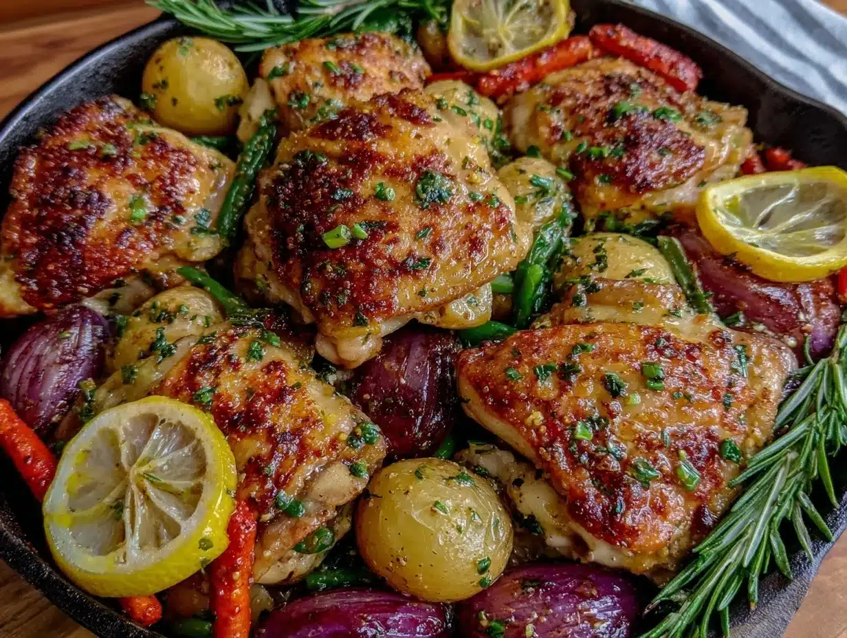crispy lemon garlic chicken thighs preparation steps