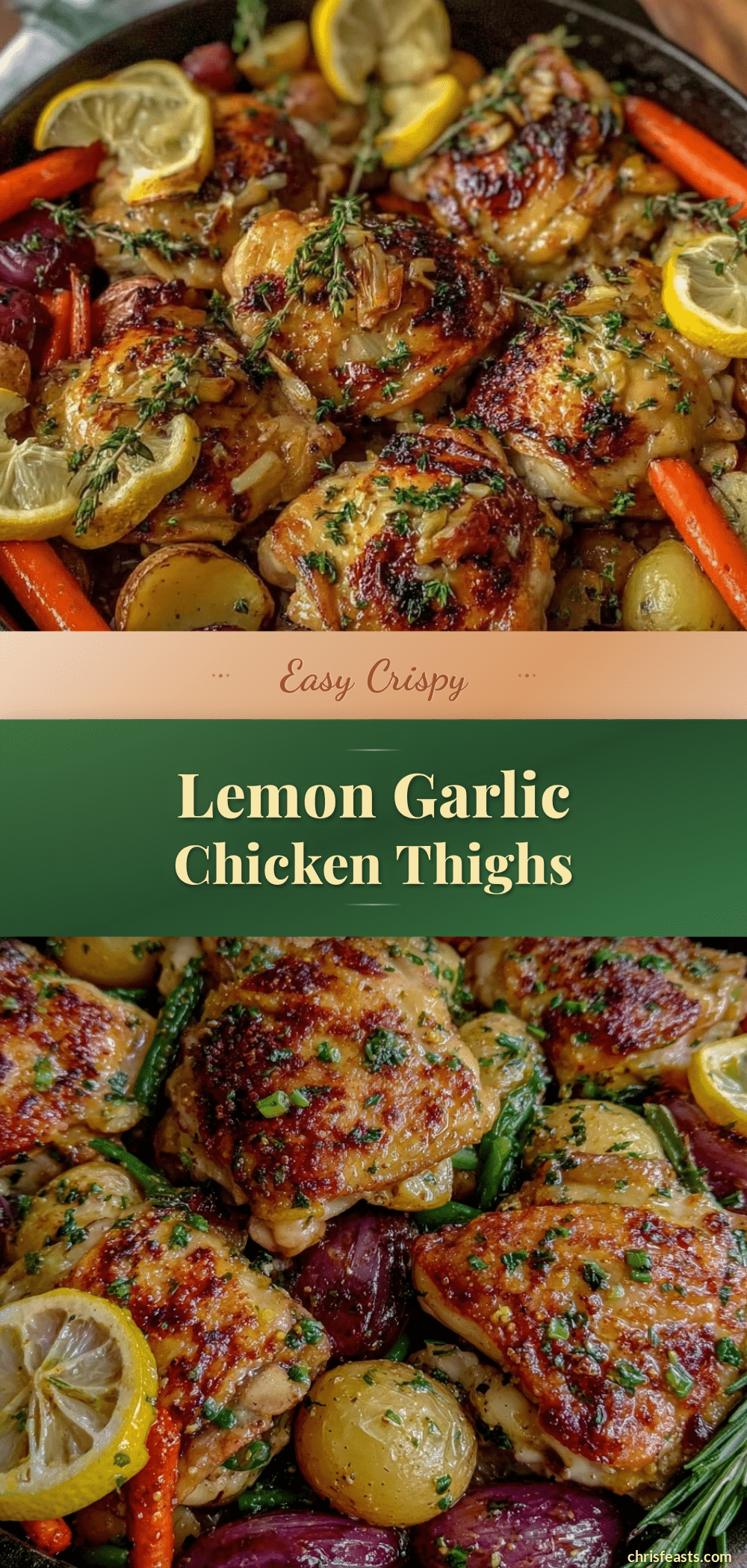 crispy lemon garlic chicken thighs recipe