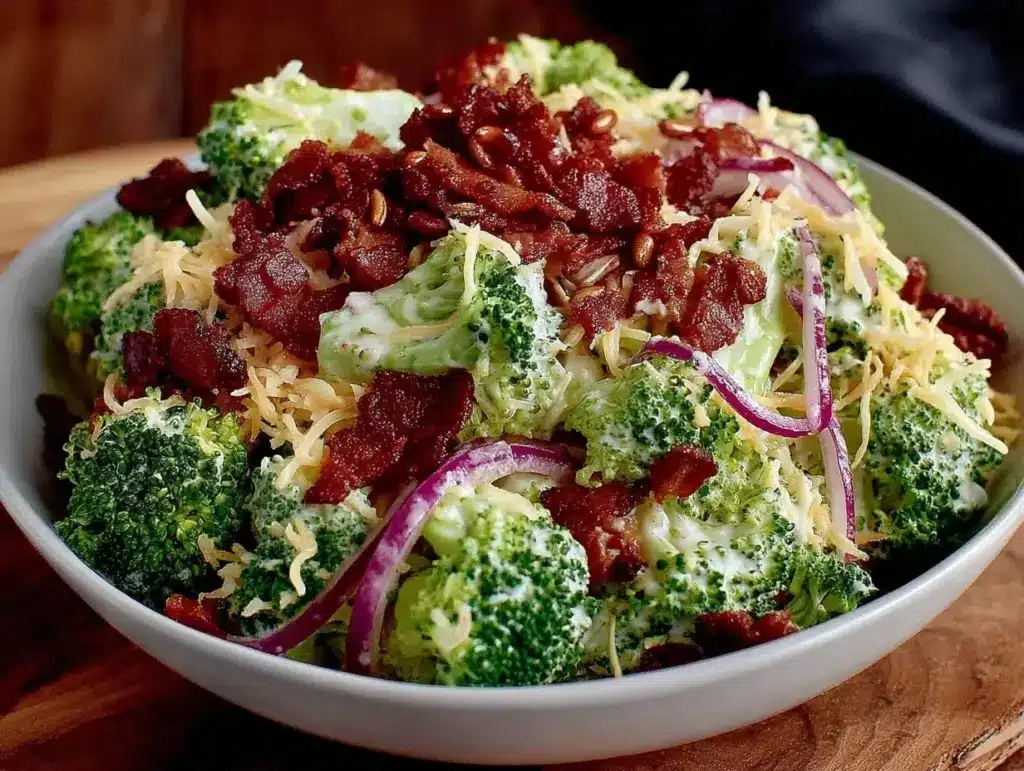 crunchy broccoli bacon ranch salad - featured image