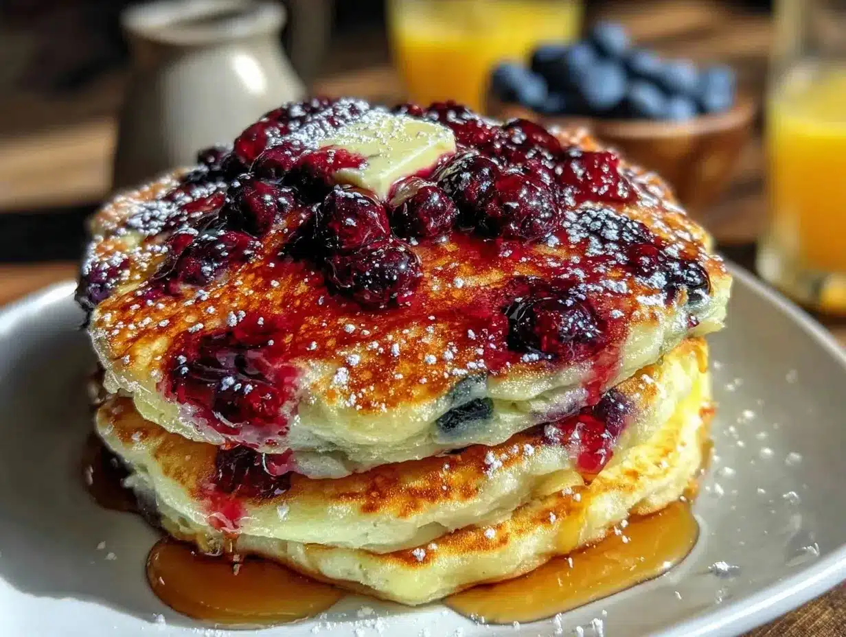 fluffy blueberry buttermilk pancakes preparation steps