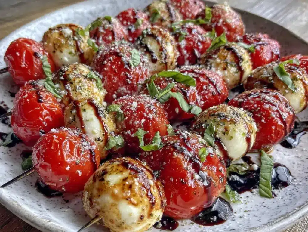 fresh caprese skewers - featured image