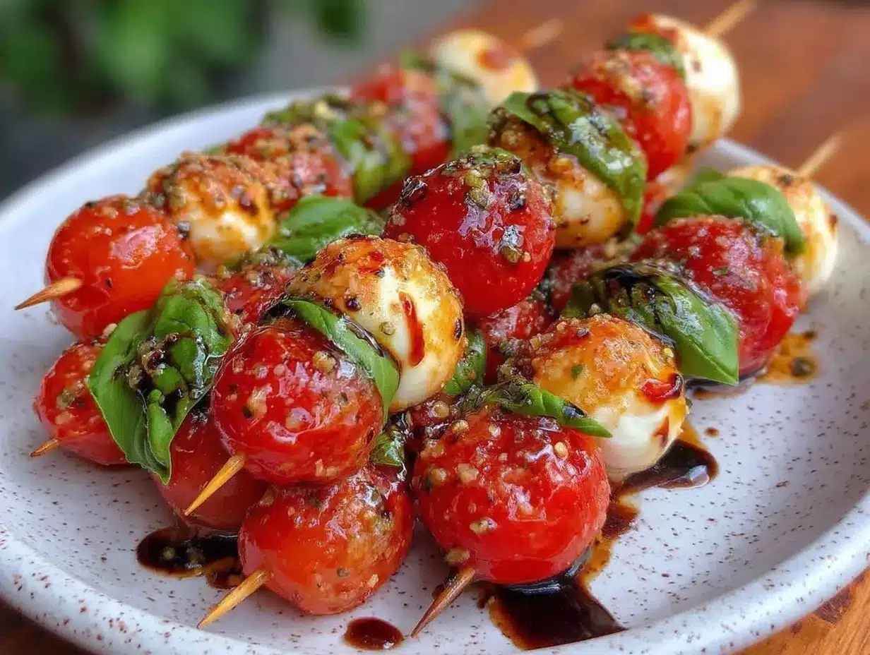 fresh caprese skewers preparation steps