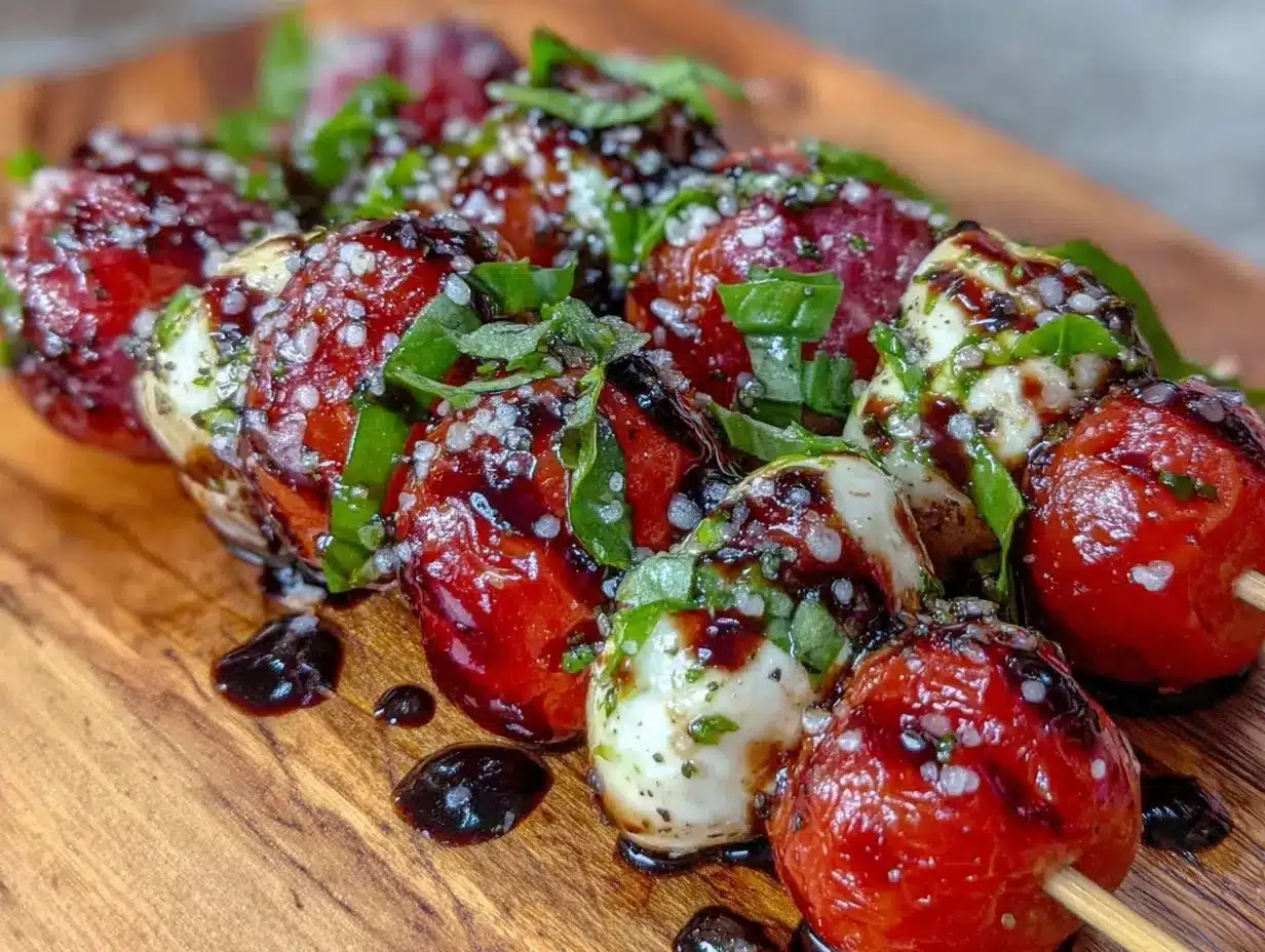 Fresh Caprese Skewers preparation steps