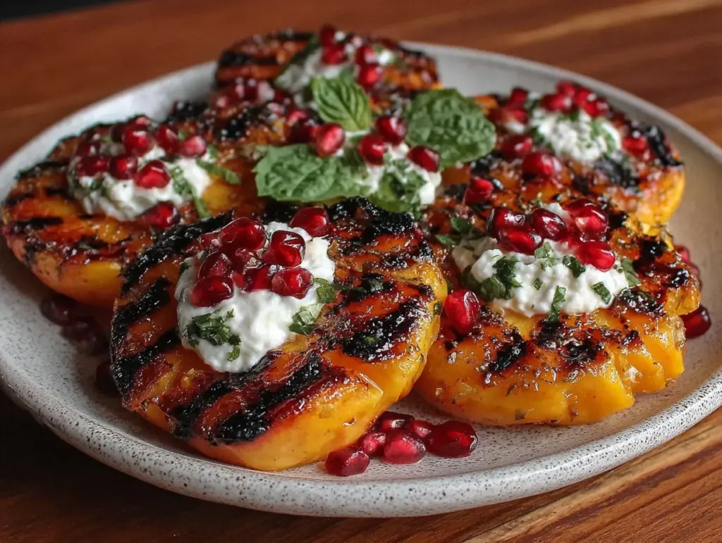 fresh grilled peach caprese salad - featured image