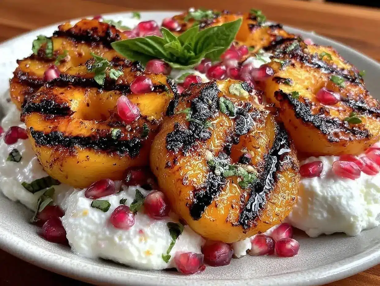 fresh grilled peach caprese salad preparation steps