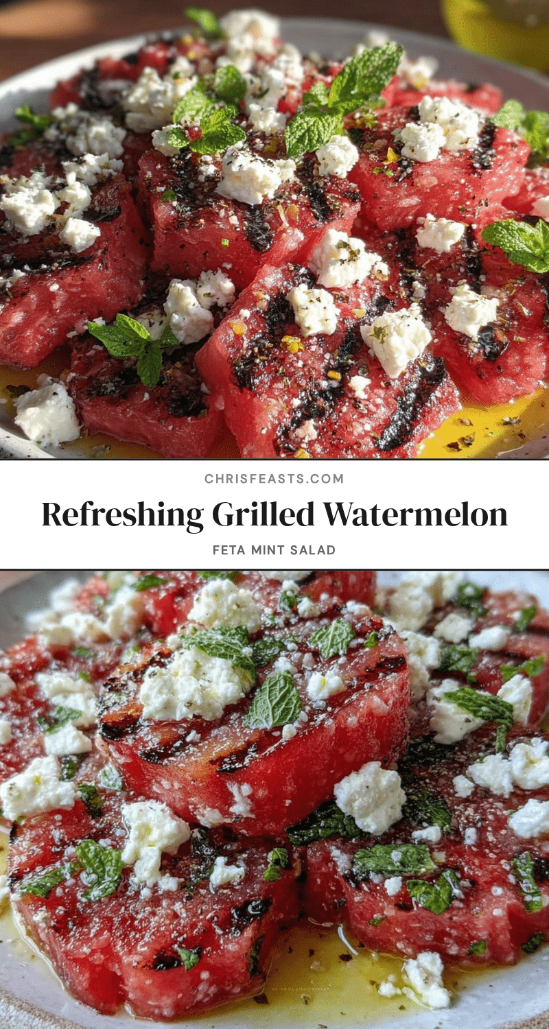 fresh grilled watermelon feta mint salad recipe