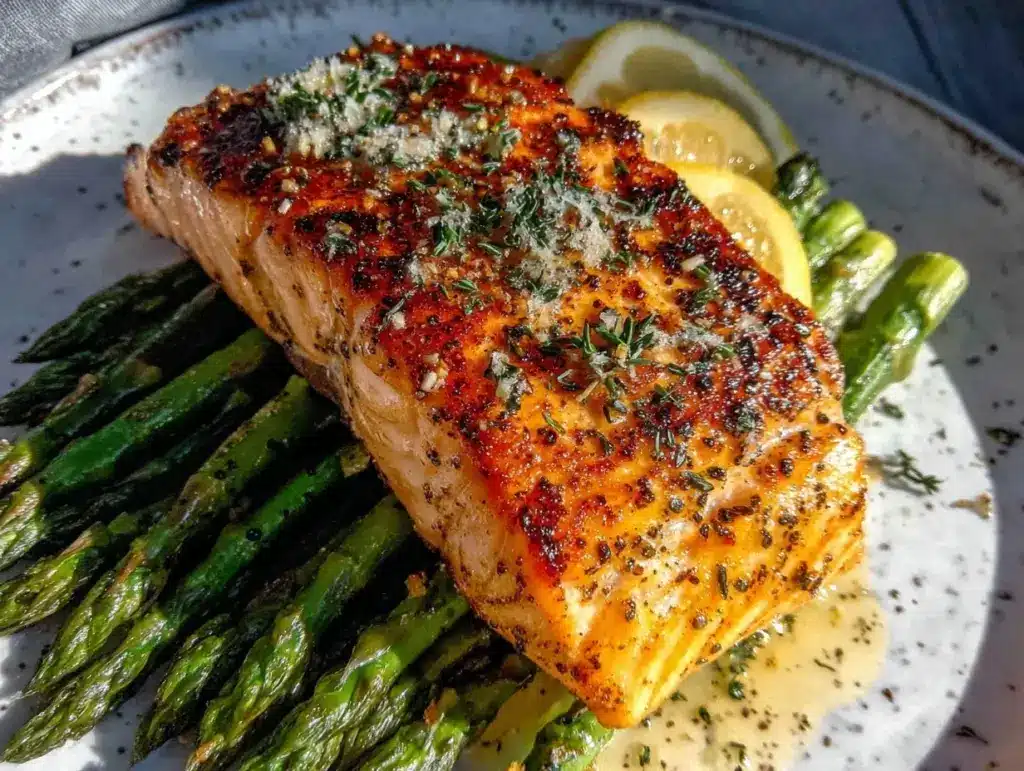 fresh lemon herb grilled salmon - featured image