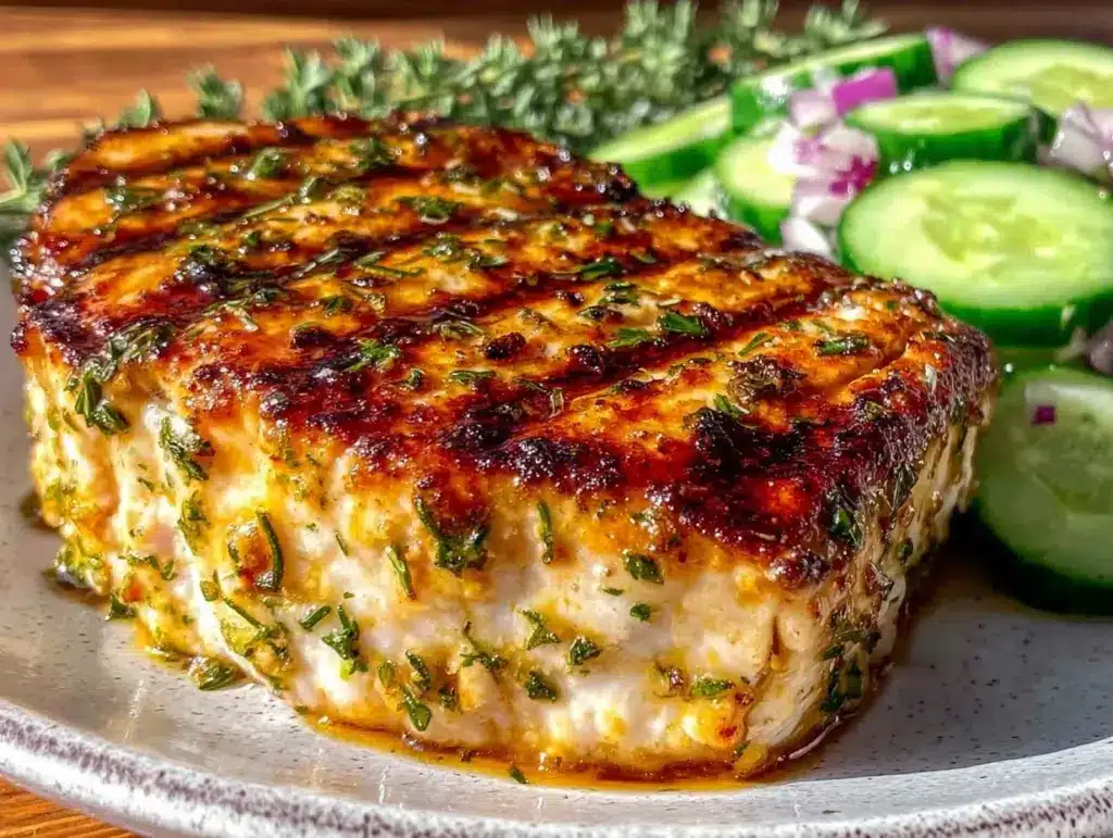 fresh lemon herb grilled swordfish - featured image